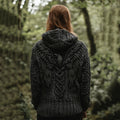 Women's Viking Tribal Bird Celtic Knotwork Hooded Sweater elevenforest
