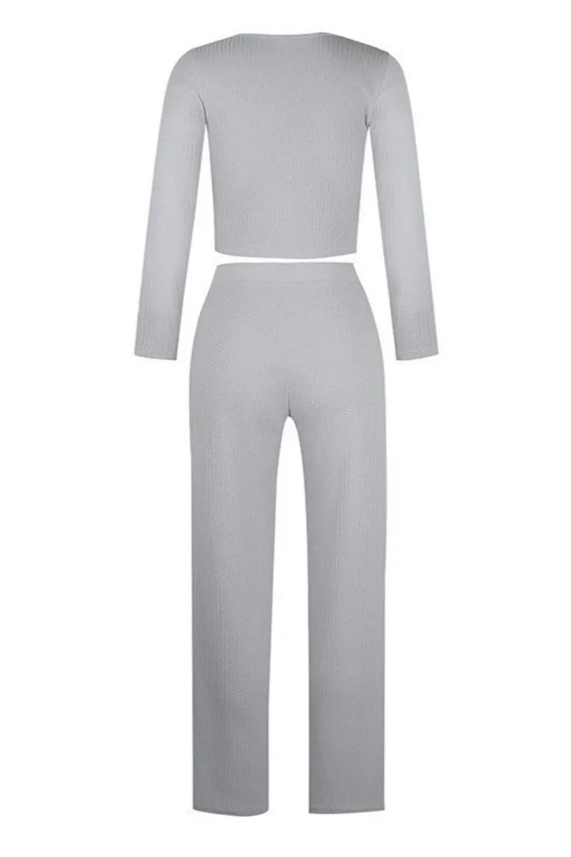 Buttons Vests Pants U Neck Sleeveless Two Pieces(4 Colors)
