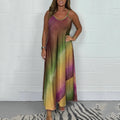 Casual Gradient Suspender Dress elevenforest