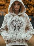 Viking Tribal Tree Of Life Celtic Knot Chunky Hooded Sweater elevenforest