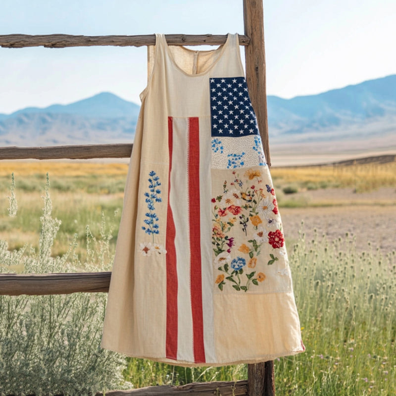 Women's Floral Art Print Tank Dress elevenforest