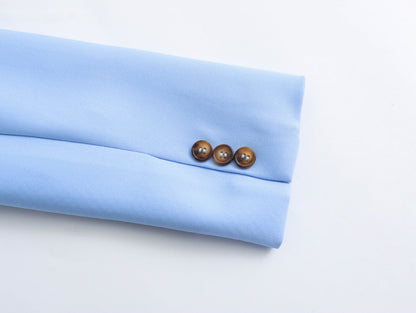 Spring Straight Cut Blazer Vertical Straight Leg Pants Suit – and Stylish Outfit for