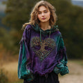 Women's Vintage Celtic Knot Viking Heart Tree Of Life Warm Hoodie elevenforest