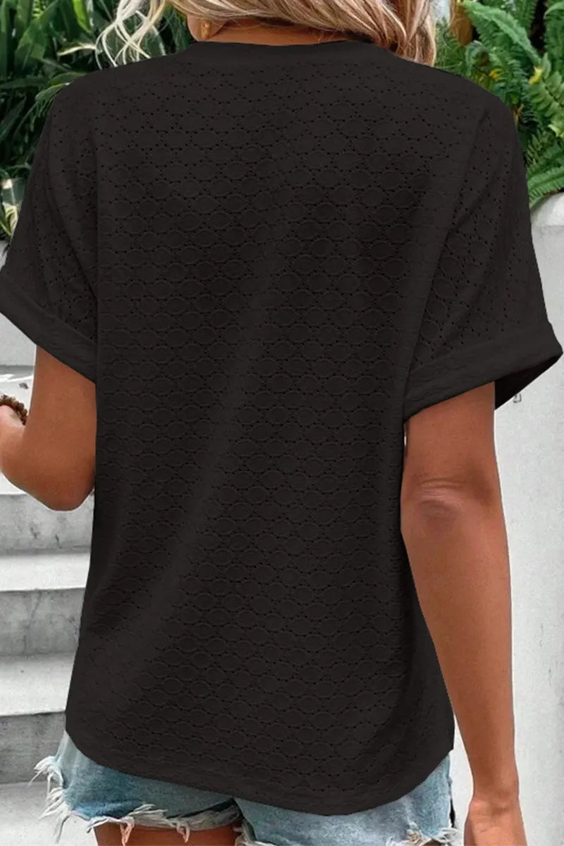 Buttons V Neck T-shirts(10 Colors)