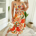 Resort Crochet Floral Print Maxi Dress elevenforest