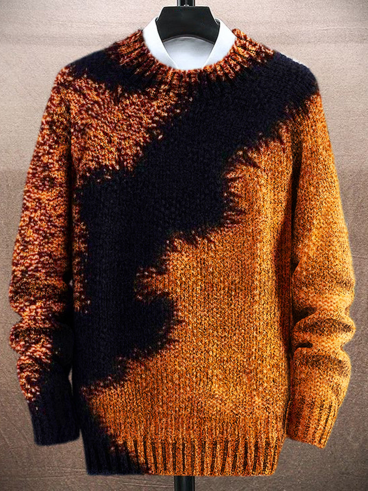 Western Vintage Color Clash Men's Knit Sweater elevenforest