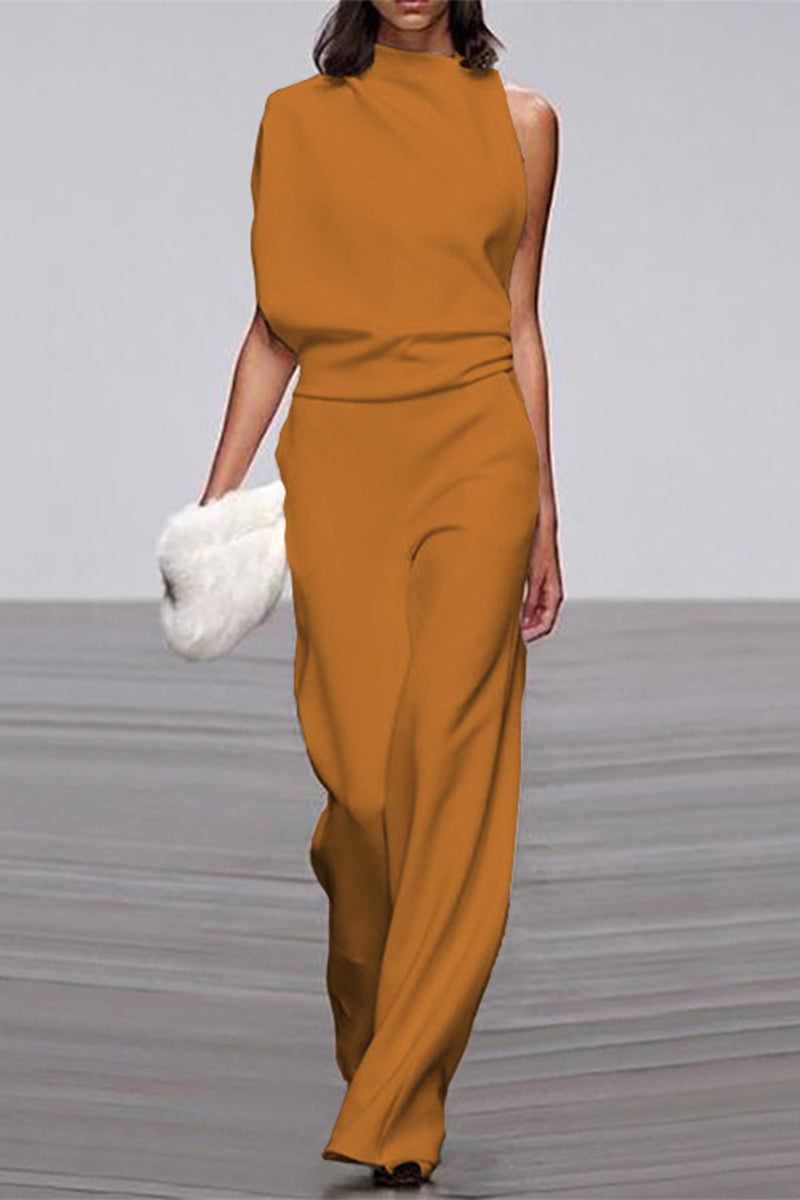 Patchwork Half a Turtleneck Boot Cut Jumpsuits(12 Colors)