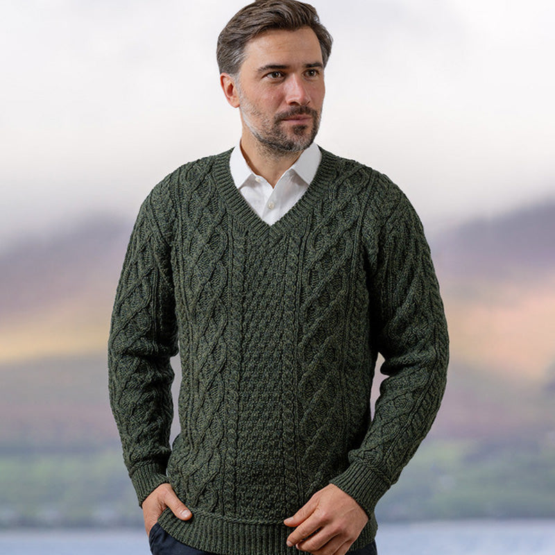 Men's Vintage Traditional Aran Sweater artswardrobe