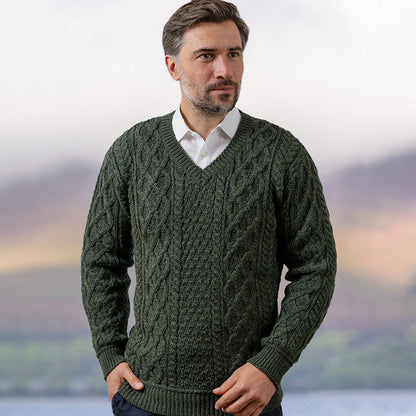 Men's Vintage Traditional Aran Sweater artswardrobe