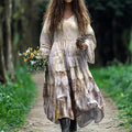 Women's Floral Lace Layered Linen Dress elevenforest