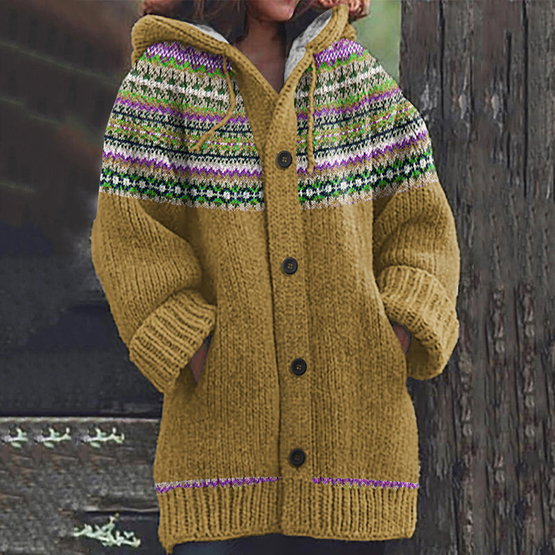 Vintage Icelandic Irregular Geometry Women's Knitted Sweater elevenforest