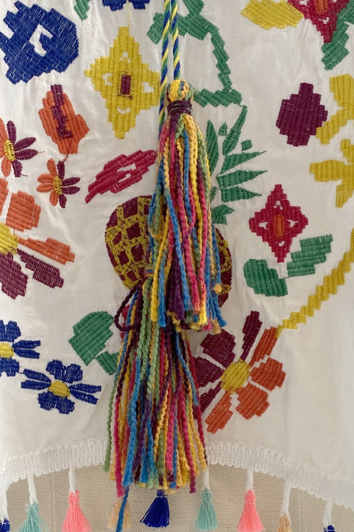 Kyndall Embroidered Tassel Blouse