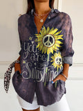 Women's Hippie Art Painting Print Long Sleeve Shirt