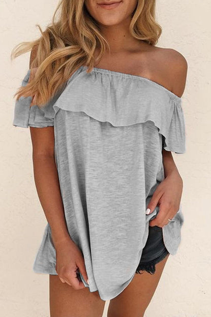 Off the Shoulder T-shirts(4 Colors)