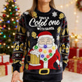 Comstylish Fun Santa Claus Pattern Warm Crew Neck Sweater