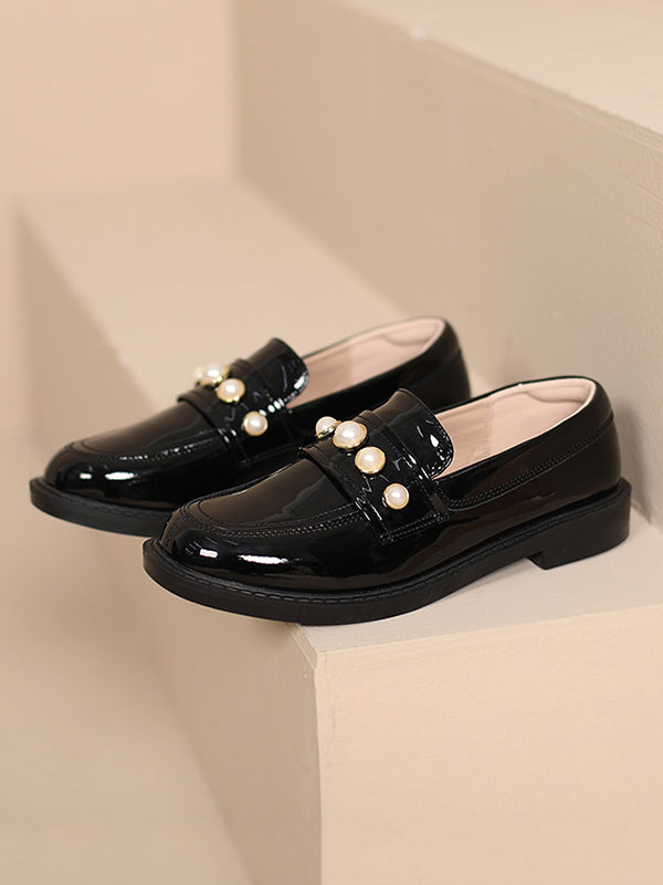 Round-toe Split-joint Loafers