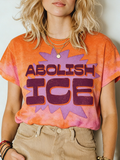 Comstylish Abolish Ice Slogan Round-neck Short-sleeve T-shirt