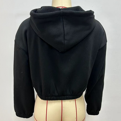 Color Short Sports Hoodie Coat