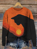 Sunset Cat Women's Cozy Sweater artswardrobe