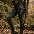 Women's Retro Skull Rose Embroidery Gradient Casual Leggings elevenforest