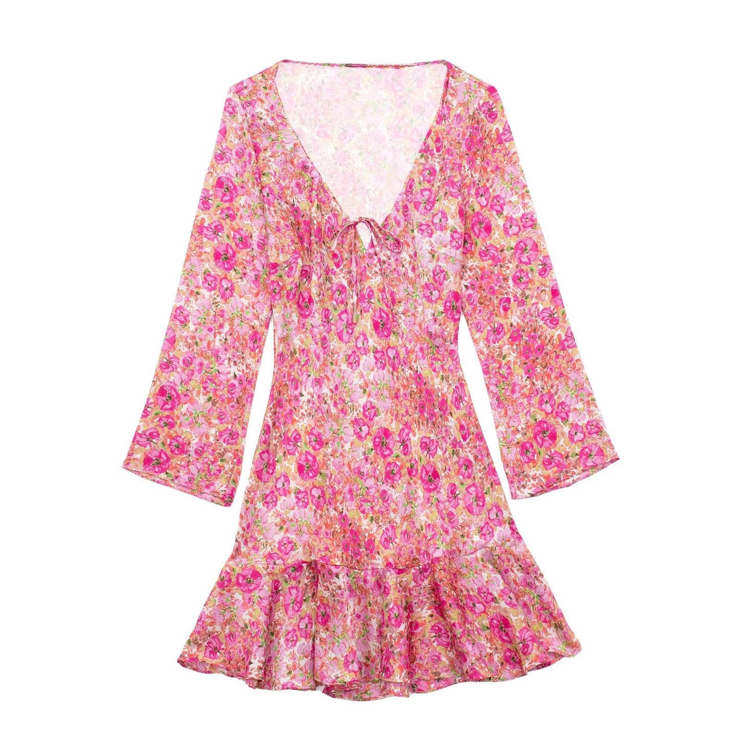 ’s Printed Waist Controlled Slimming Cardigan Beach Dress – Vacation Ready