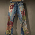 Bohemian Floral Patchwork Vintage Jeans elevenforest