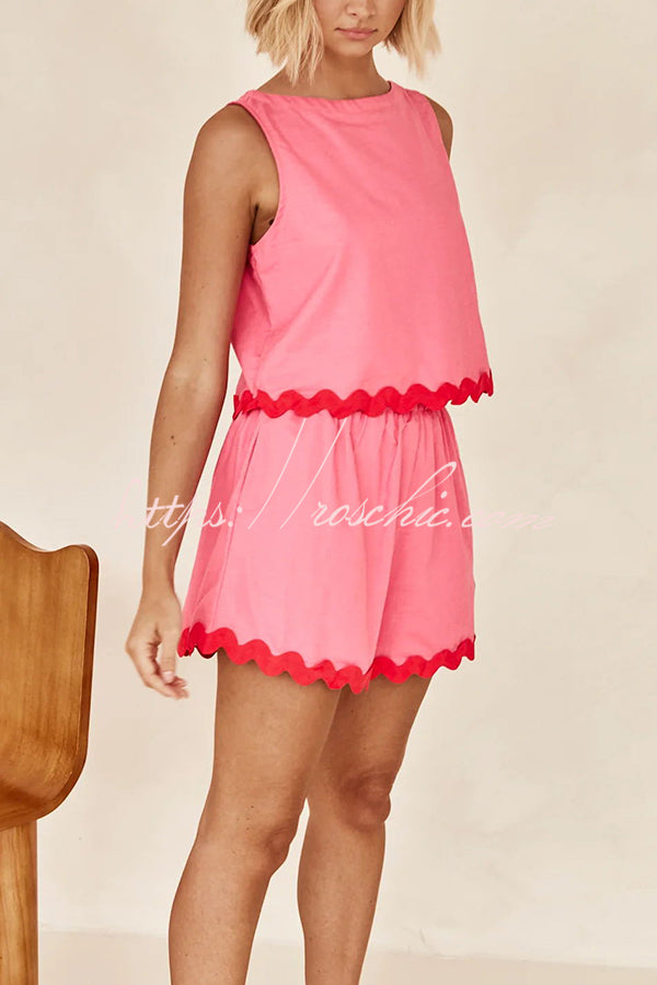 Leilani Tank Top and Elastic Waist Pocket Shorts Set