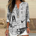 Comstylish Vintage Antique French Victorian Newspaper Shirt