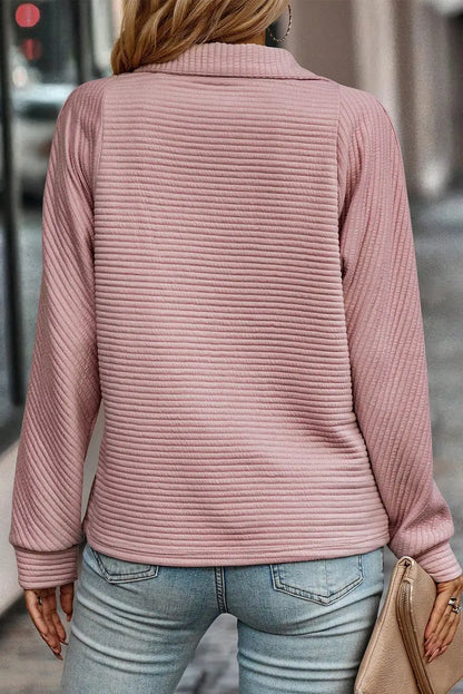 Peach Blossom Ribbed Sweatshirt