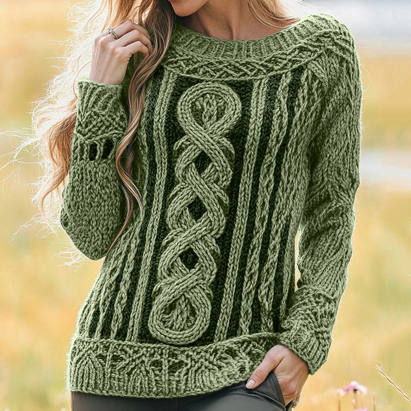 Women's Irish Vintage Celtic Knot Jacquard Sweater elevenforest