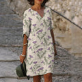 Scottish Thistle Print Midi Dress elevenforest
