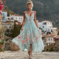 Women's Vintage Bohemian Floral Embroidery Casual Sleeveless Dress elevenforest