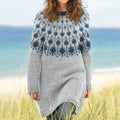Vintagetribal Geometric Icelandic Art Cozy Sweater Dress elevenforest