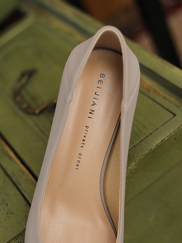 Square Buckle Chunky Square Mid Heel Shoes