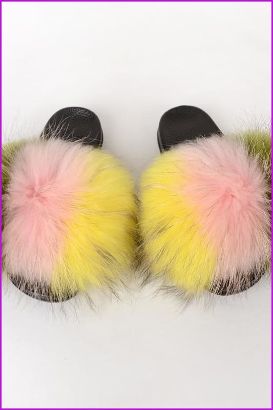 {5-7 Days Wait for Make} New Color Raccoon Fur Slides F580