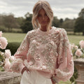 Women's Vintage Flower Embroidery Art Pullover Sweater elevenforest