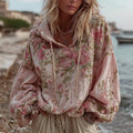 Women's Vintage Floral Embroidery Warm Hoodie elevenforest