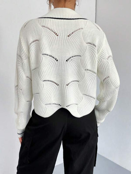 Autumn and Winter New Loose V Neck Thin Sweater Jacket Cardigan