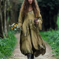 Vintage Chiffon Floral Double Layer Design Women's Dress elevenforest