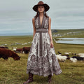 Women's Vintage Western Paisley Print Tank Midi Dress elevenforest