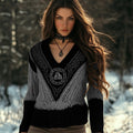 Women's Viking Style Knitted Jacquard V-neck Sweater elevenforest