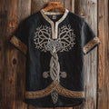 Men's Vintage Viking Wolf Celtic Linen Shirt elevenforest