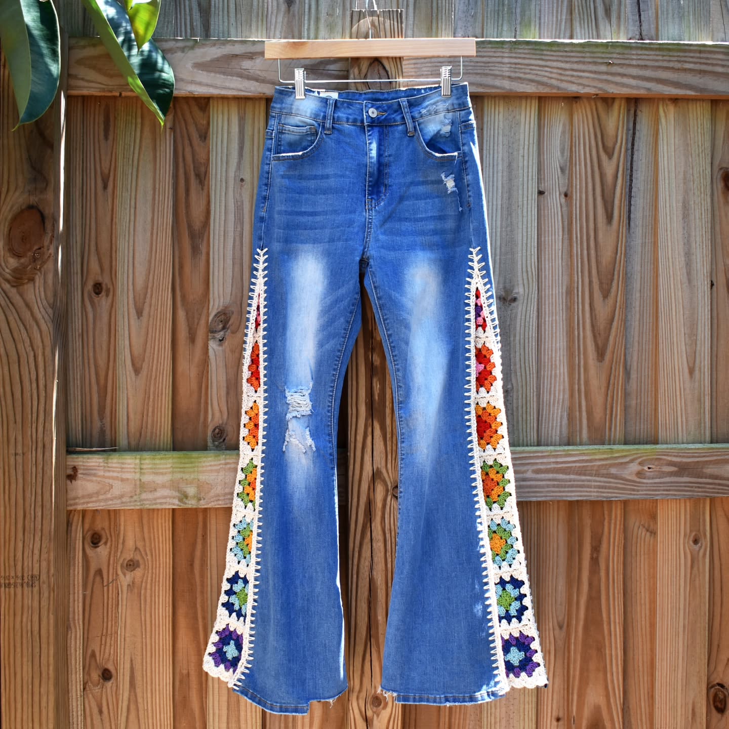 Classic Granny Square Floral Vintage Jeans elevenforest