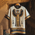 Vintage Egyptian Embroidered Contrast Linen Shirt elevenforest