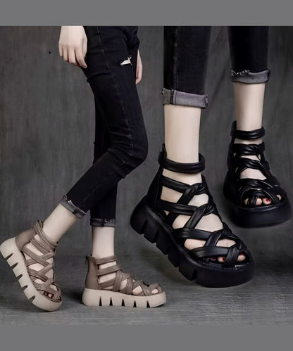 Summer New Black Hollow Out Roman Sandals Ap1043