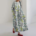 Japanese Art Print Round Neck Midi Dress elevenforest
