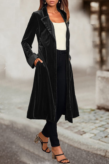 British Style Pocket Turn-back Collar Outerwear
