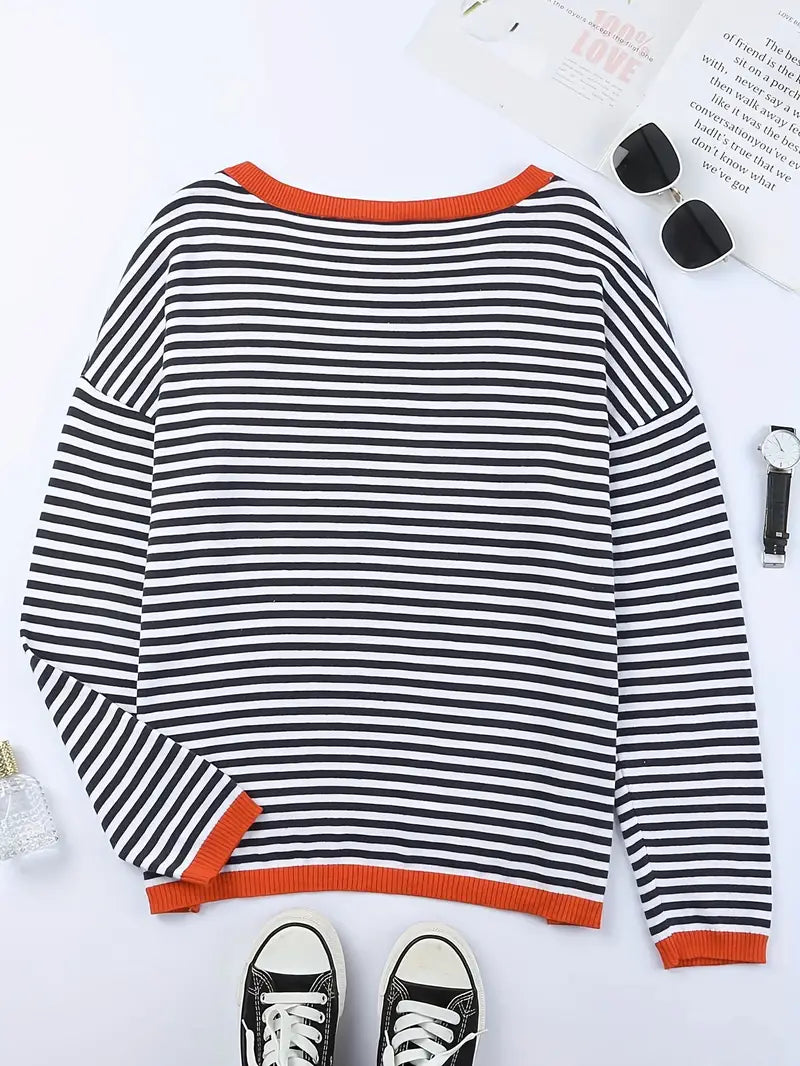Cassandra® | Stylish sweater with oversized stripes