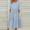 Women's Vintage Stripe Pattern Print Dress elevenforest