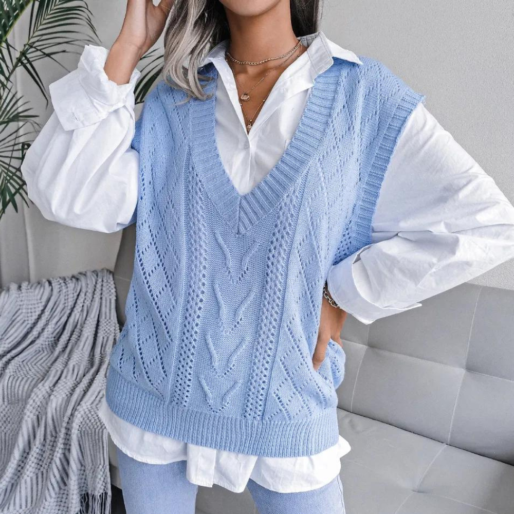Salomé® | V-neck sweater and knitted vest